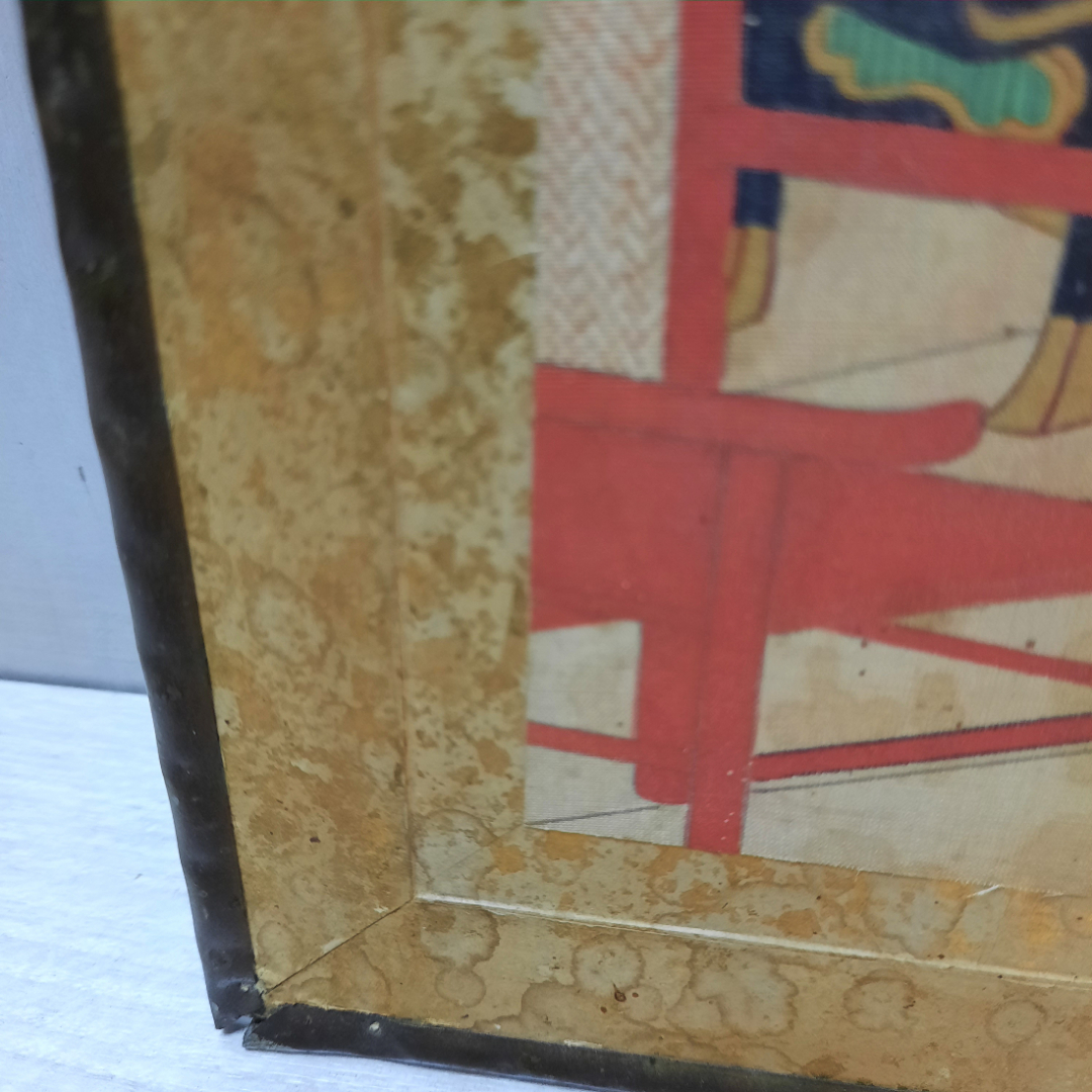 Картина художника Тоёхара Кунитика, ткань, раскрашенная вручную. Полотно 30х33.. Картинка 17